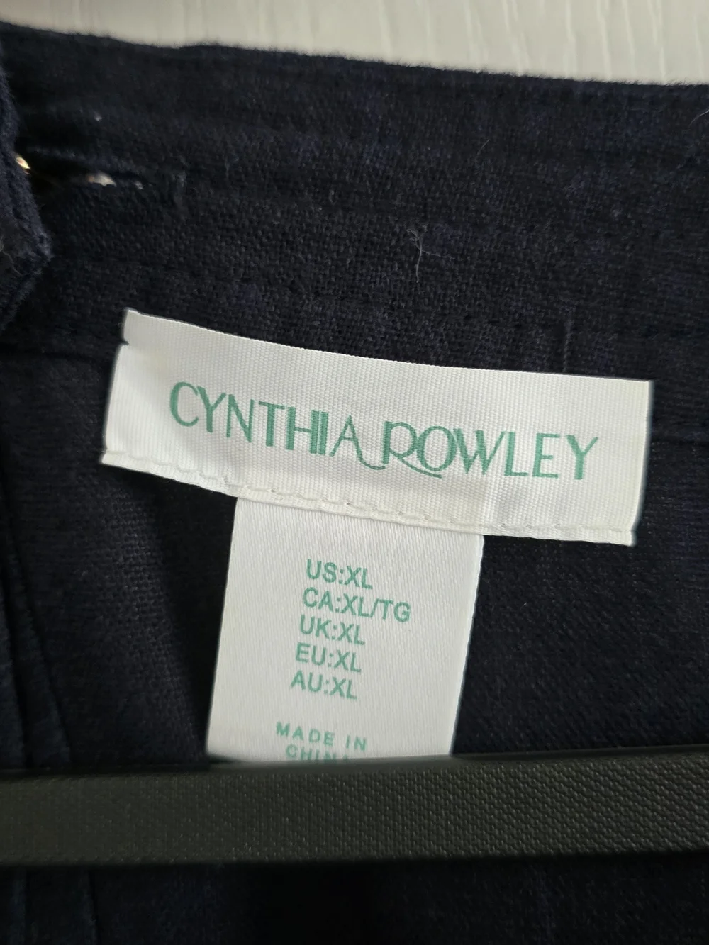 Cynthia Rowley navy Linen dress - Picture 4 of 6